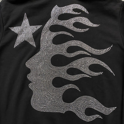 HELLSTAR RHINESTONE BIG LOGO CLASSIC HODDIE