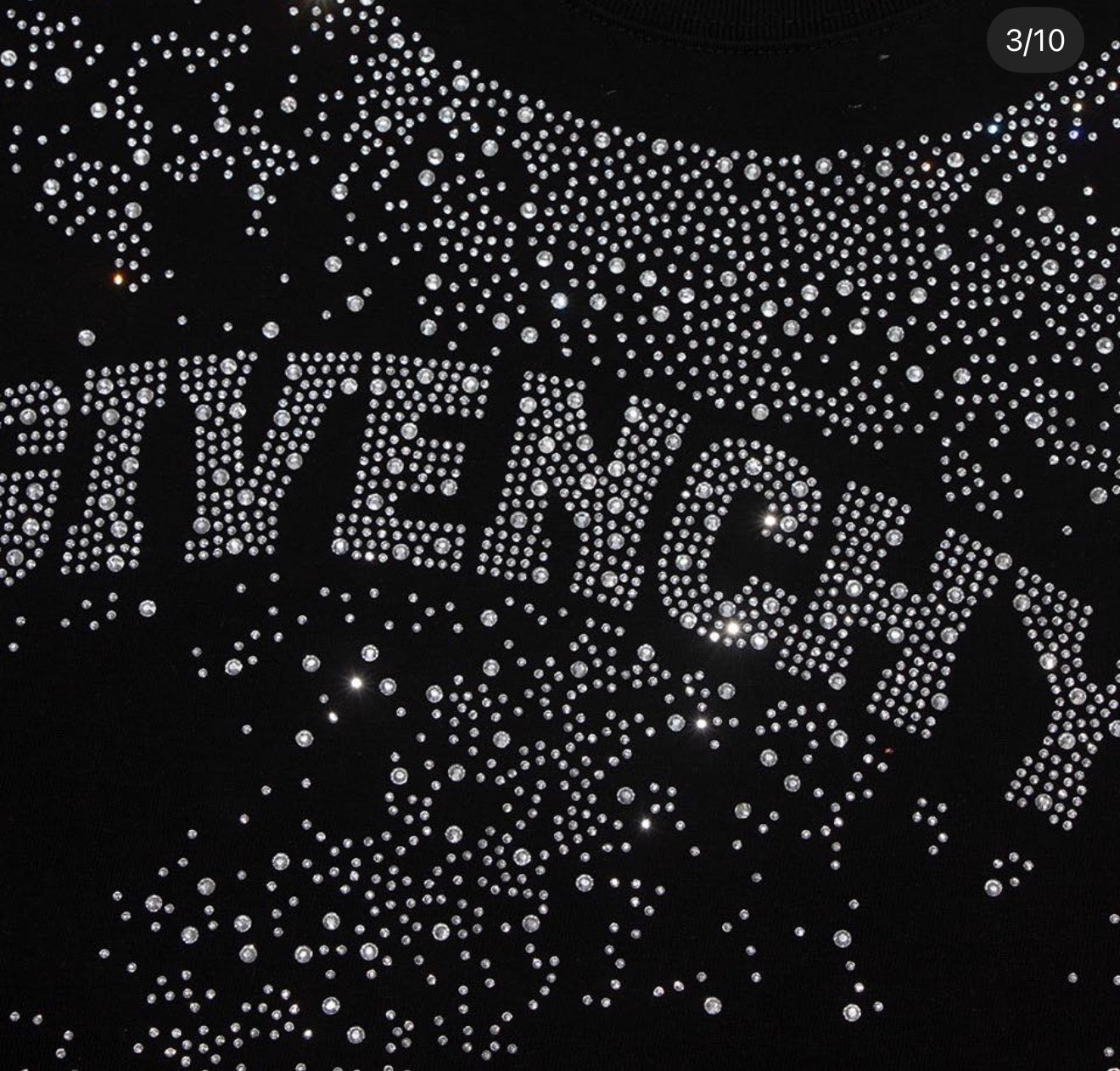 GIVENCHY RHINESTONE BLACK TEE
