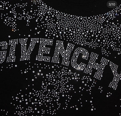 GIVENCHY RHINESTONE BLACK TEE