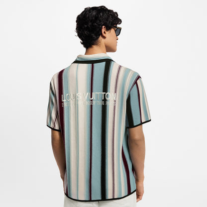 CAMISA LOUIS VUITTON Striped Crochet Short-Sleeved