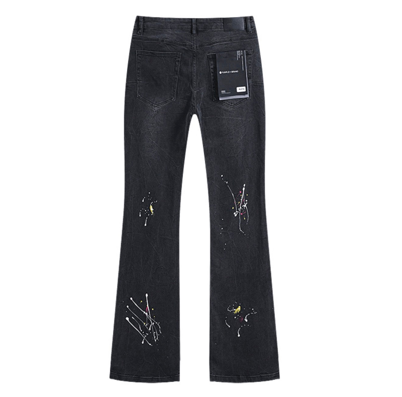 PURPLE FLARED BLACK JEANS PRINT P716