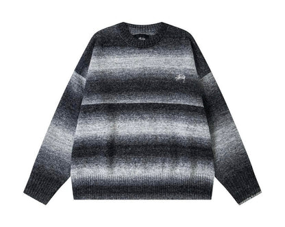 STUSSY LETTER SERIES JACQUARD SOLID LONG SLEEVE