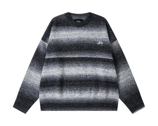 STUSSY LETTER SERIES JACQUARD SOLID LONG SLEEVE