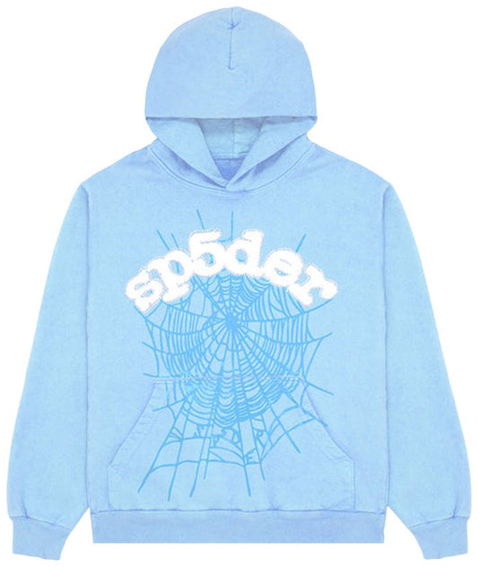 SPIDER WEB HOODIE SKY BLUE