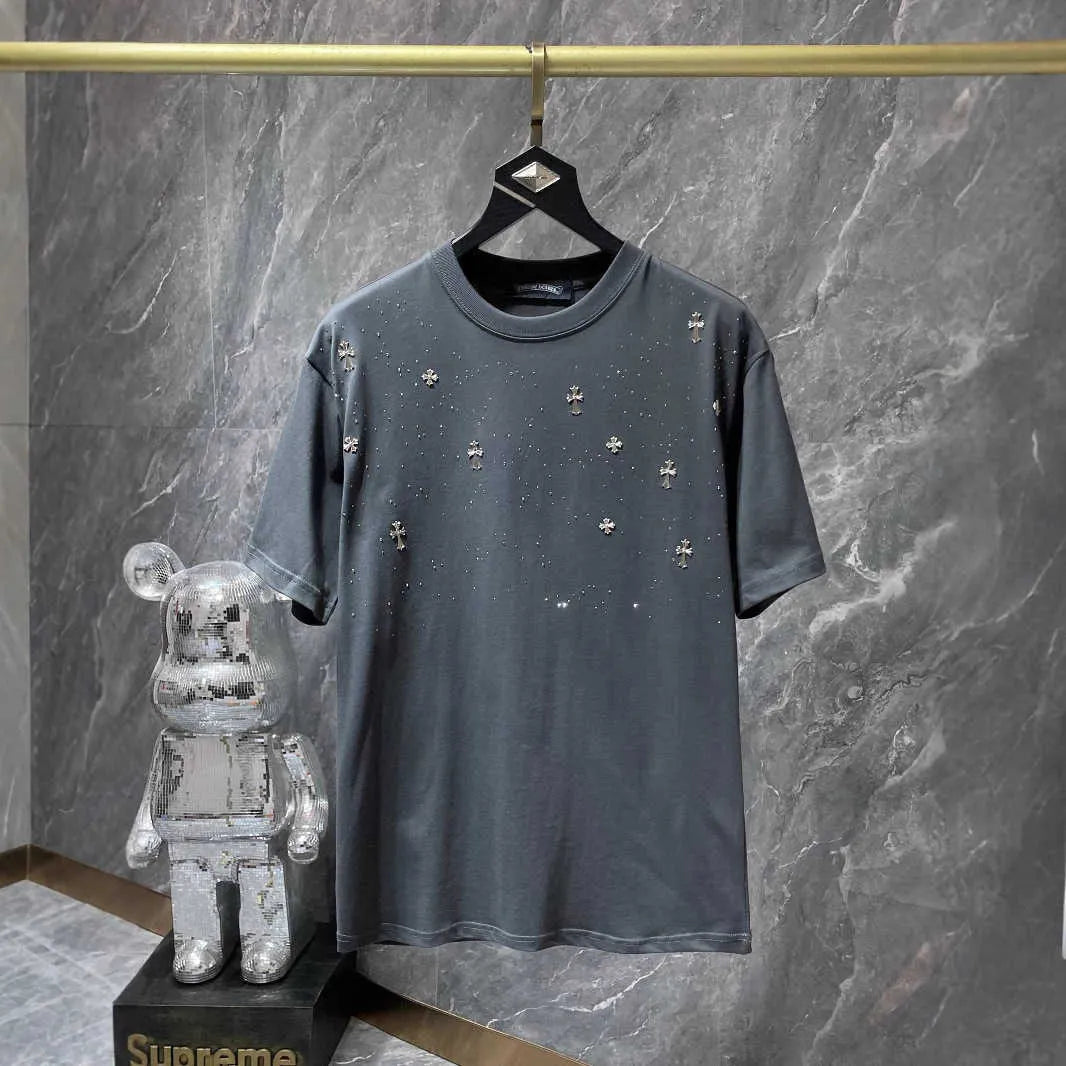 Chromehearts Diamond Rhinestone Grey Tshirt