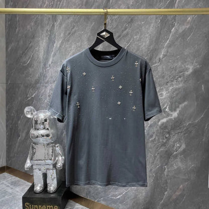 Chromehearts Diamond Rhinestone Grey Tshirt