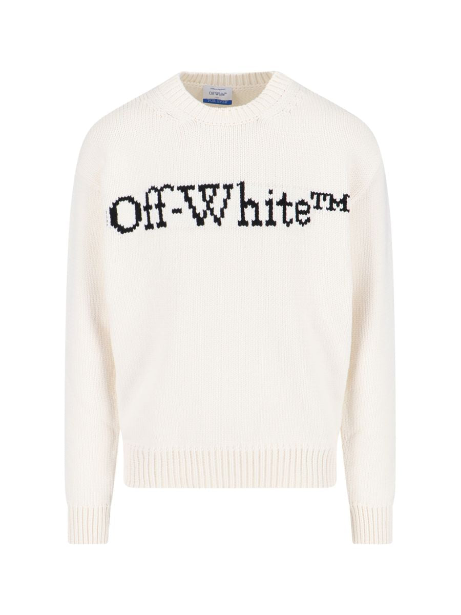 OFF WHITE BIG LOGO JACQUARD SWEATER