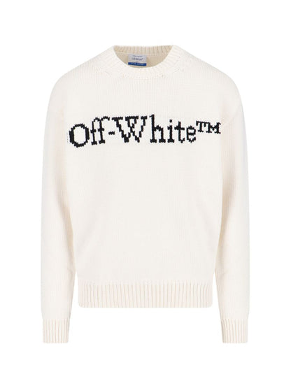 OFF WHITE BIG LOGO JACQUARD SWEATER