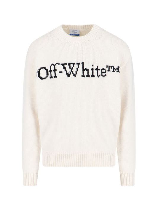 OFF WHITE BIG LOGO JACQUARD SWEATER