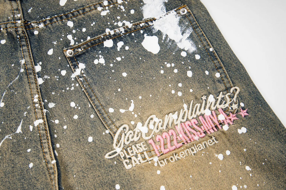 Broken Panet Pant Print denim jeans