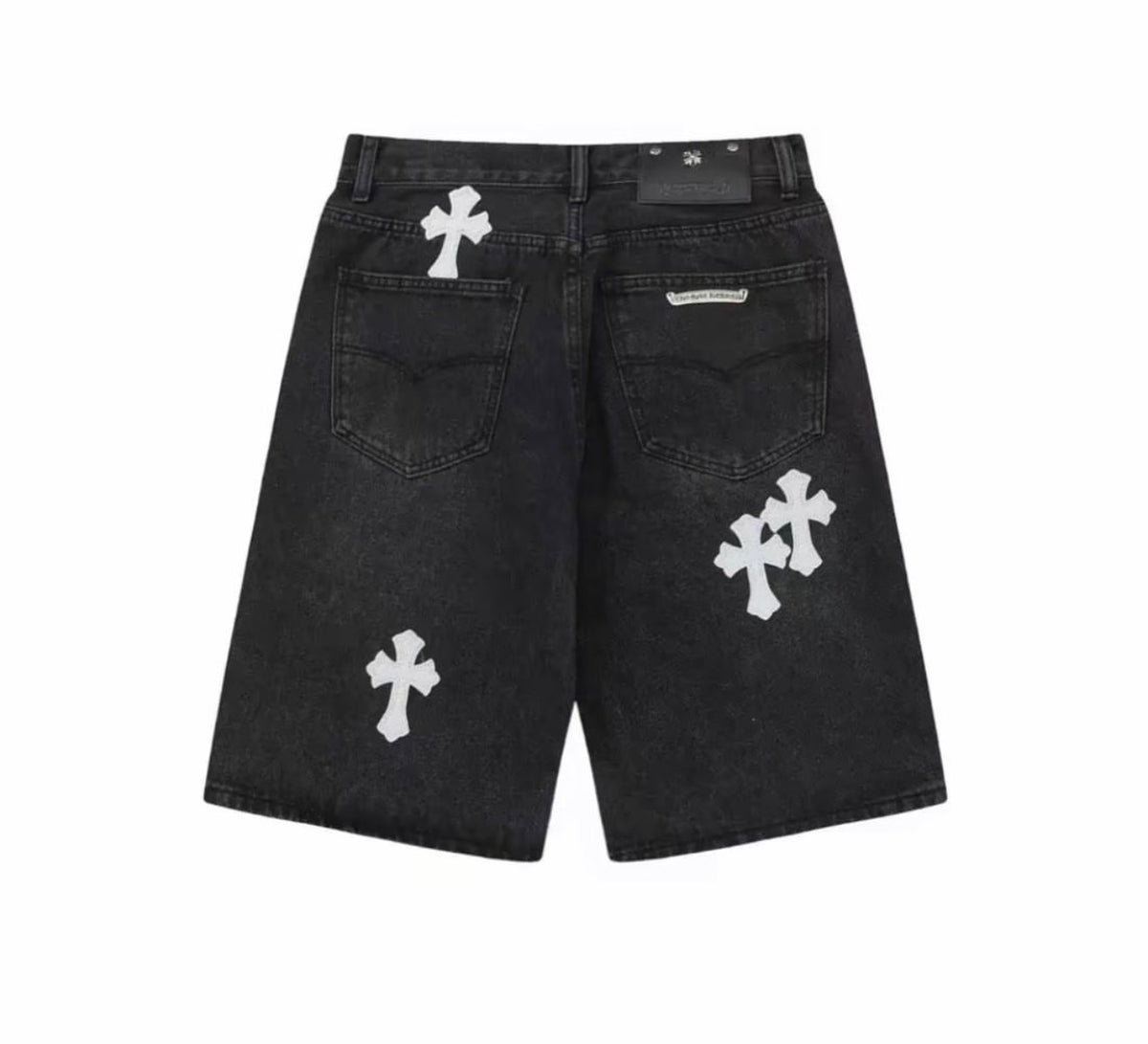 Chrome Hearts Black Denim Cross Patch black Shorts