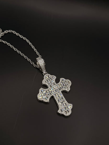 Necklace Diamond Cross Silver