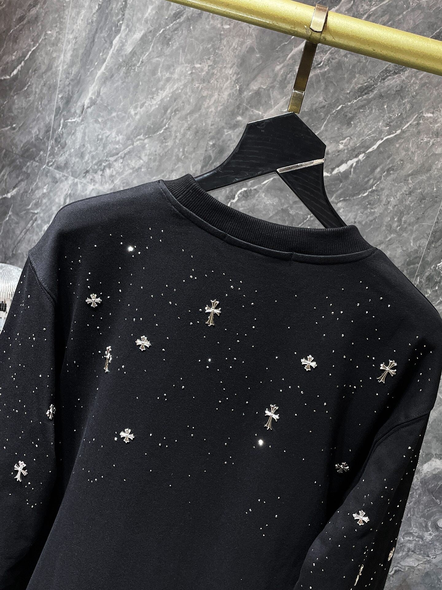 CHROMEHEARTS RHINESTONE MULTI CROSS BLACK