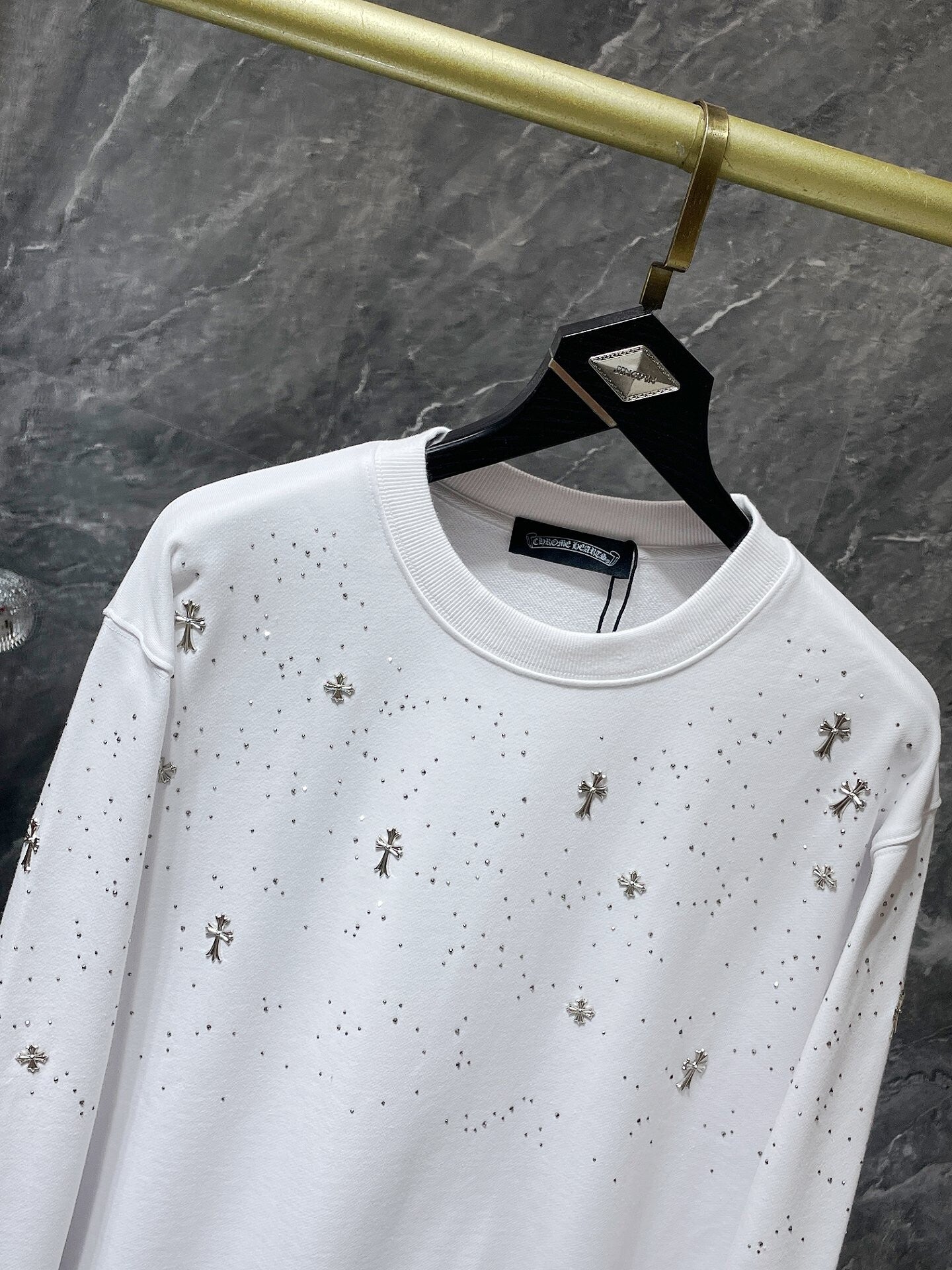 CHROMEHEARTS RHINESTONE MULTI CROSS WHITE