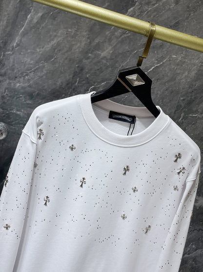 CHROMEHEARTS RHINESTONE MULTI CROSS WHITE