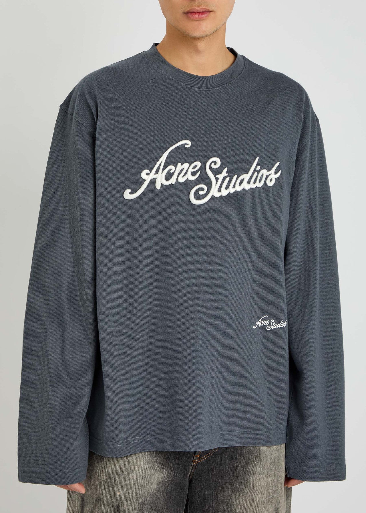 ACNE STUDIOS LOGO GREY LONG SLEEVE