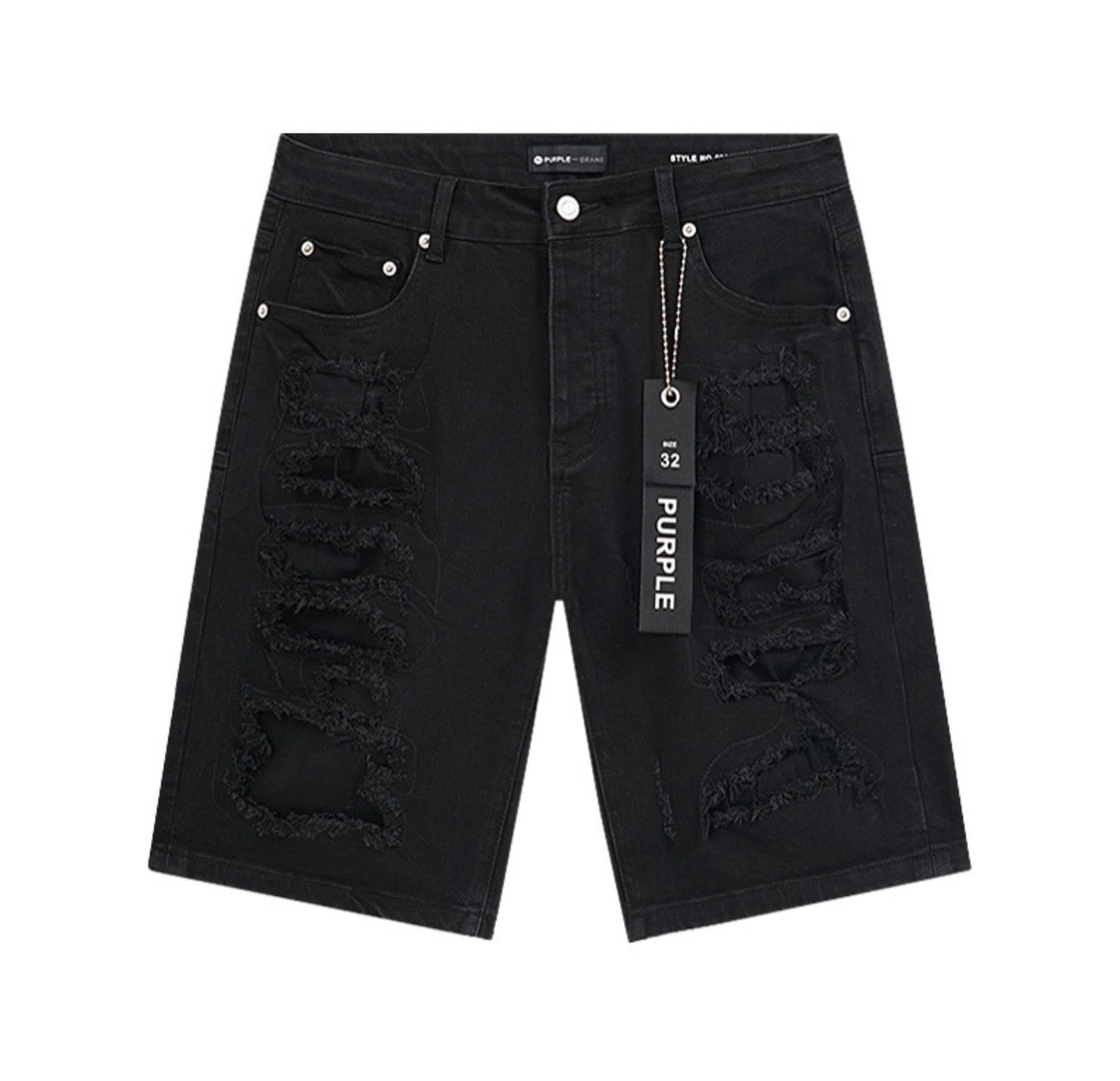 PURPLE BRAND SHORT BLACK PU502