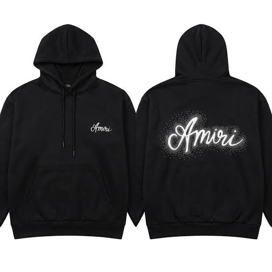 Amiri Rhinestone Black Hoodie
