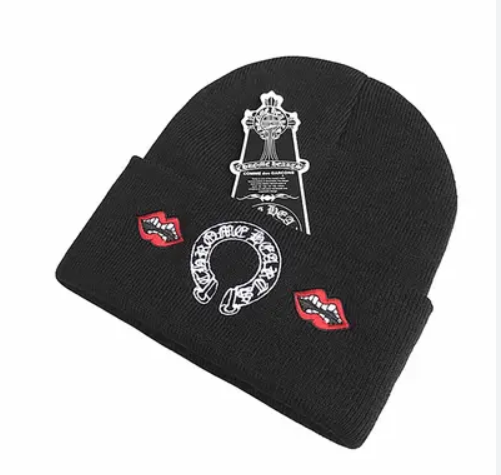 CHROMEHEARTS BEANIE MOUTH BLACK