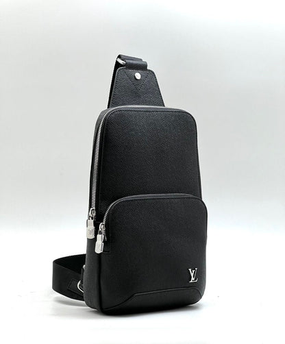 Louis Vuitton Avenue Sling Bag Black Taiga Leather