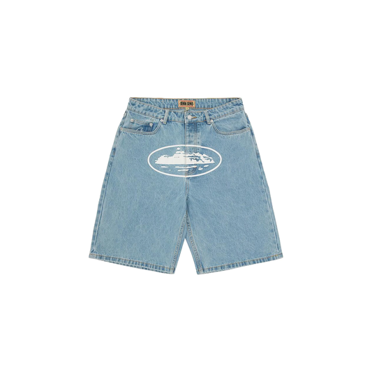 Corteiz Alcatraz Baggy Denim Shorts 'Stonewash'