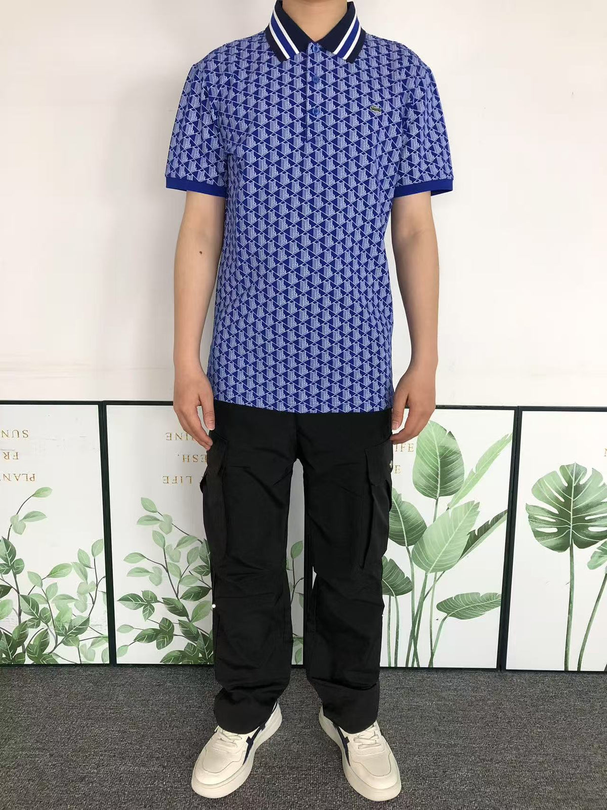 LACOSTE tipo polo monogram azul