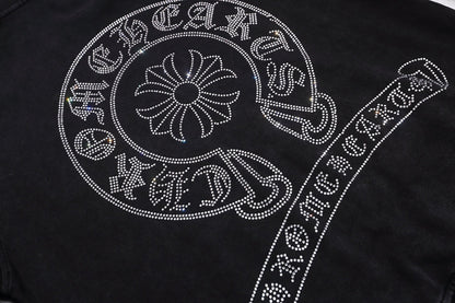 CHROMEHEARTS RHINESTONE BLACK HOODIE