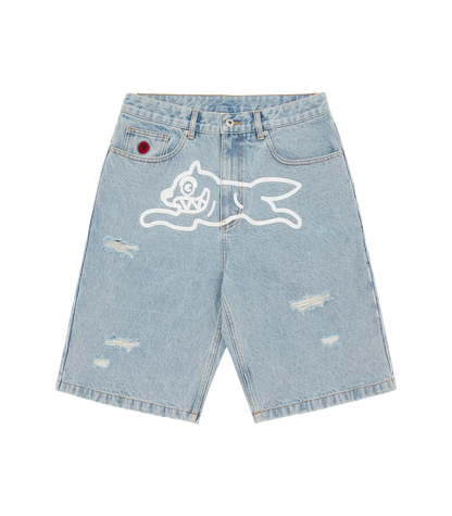 Icecream RUNNING DOG DENIM SHORTS - HEAVY WASH BLUE (D089)