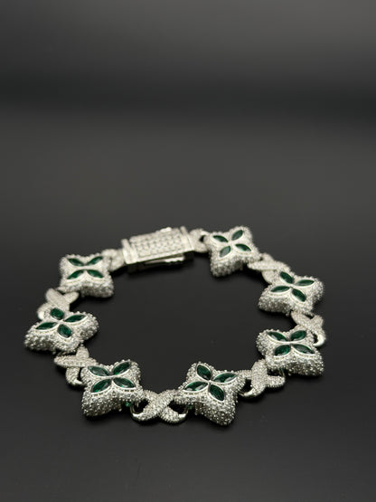Green Floral Tennis Bracelet