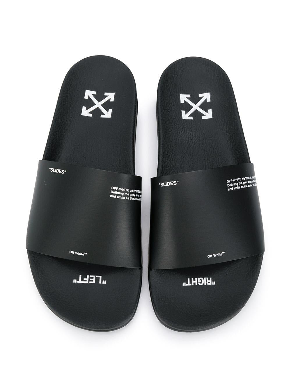 Off White Sliders Towel Black