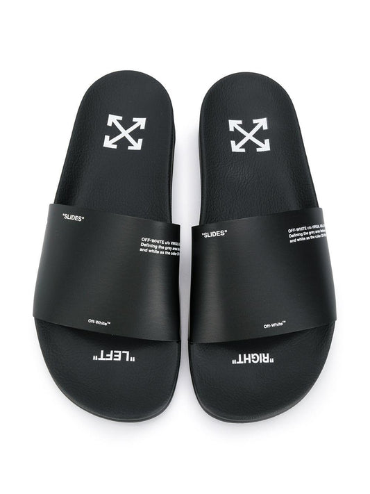 Off White Sliders Towel Black