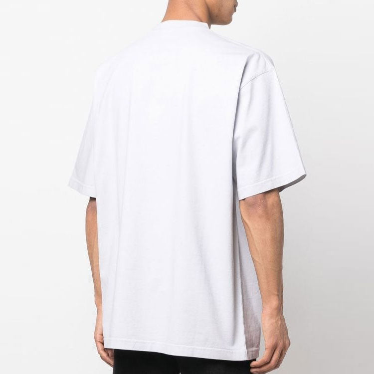 Balenciaga Light Grey Logo Embroidered White