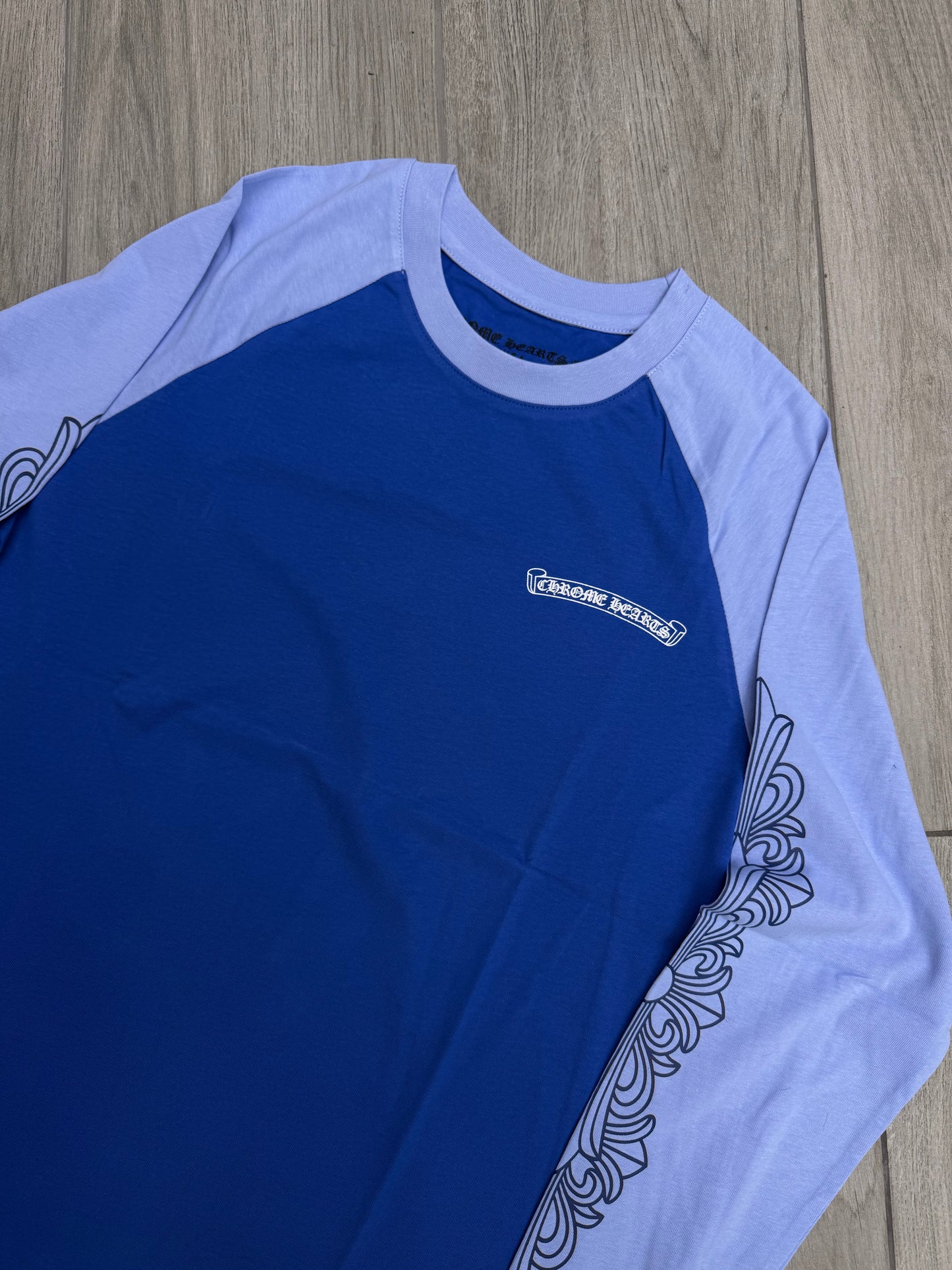 Chromehearts Blue Floral Long Mid Sleeve Tshirt