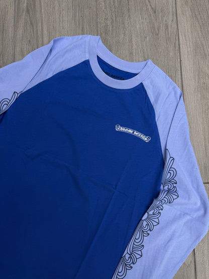 Chromehearts Blue Floral Long Mid Sleeve Tshirt