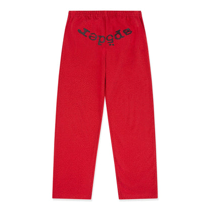 SWEATPANTS SPIDER RHINESTONE RED