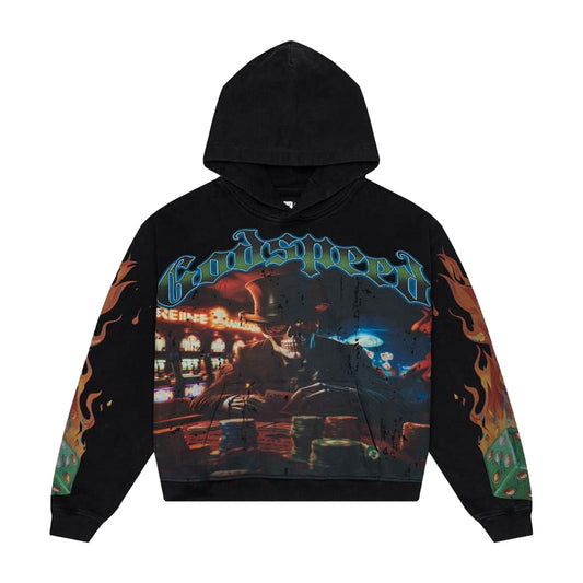 Godspeed Mens Life's A Gamble Hoodie Black Wash