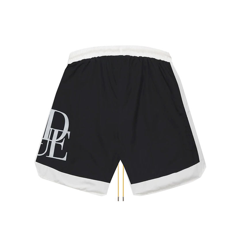 RHUDE SIDE LOGO SHORTS IN BLACK