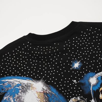 Mixed Emotion Skeleton space black Tshirt