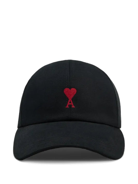 Ami Paris Embroidered black hat