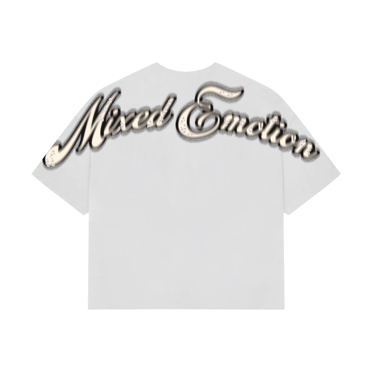 Mixed Emotion White Pearl Cropped Tee