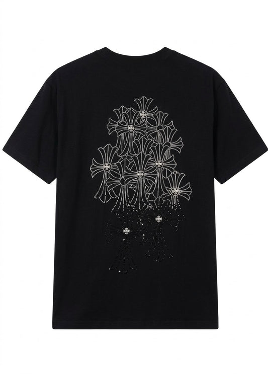 Chromehearts Rhinestone Cross black Tshirt