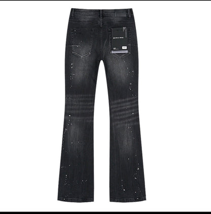 PURPLE JEANS FLARED BLACK PU711