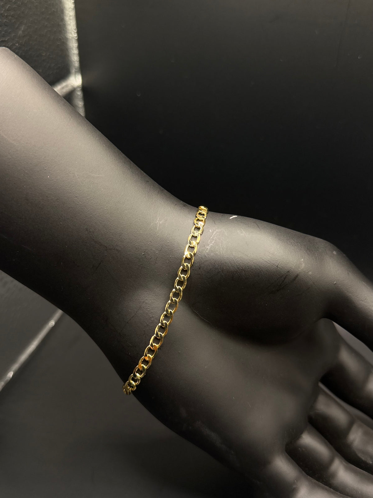 Curb largo pulso oro laminado 14k (T07) 4mm