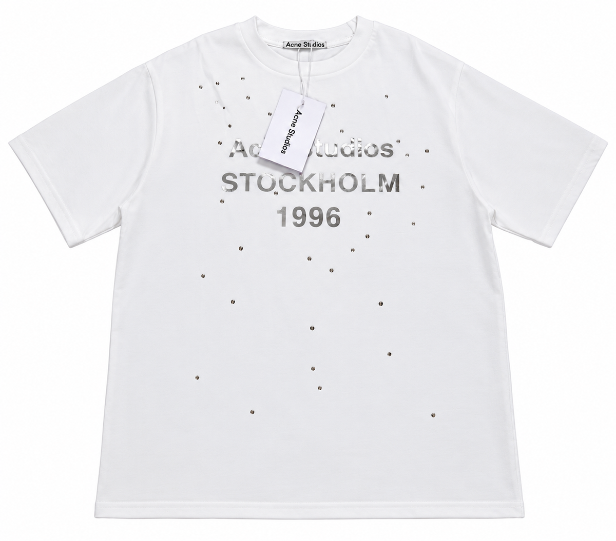 Acne Studios StockHolm Rhinestone White Tshirt