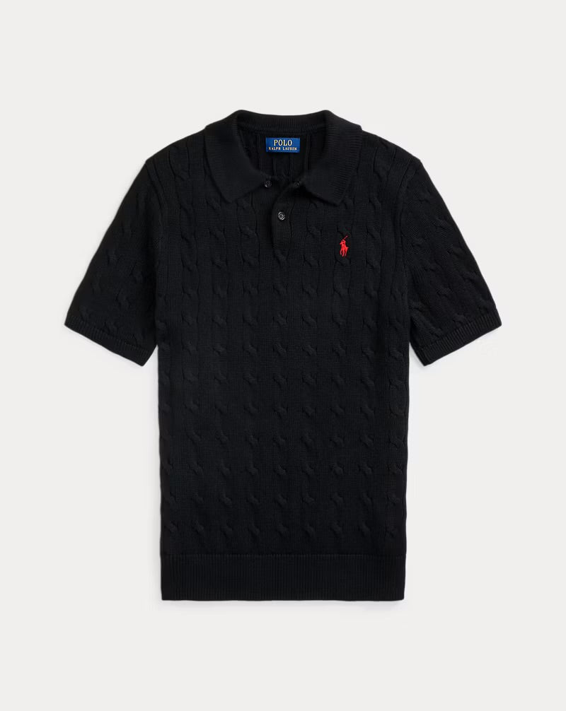 Polo Ralph Lauren Cable-Knit Cotton Polo Jumper