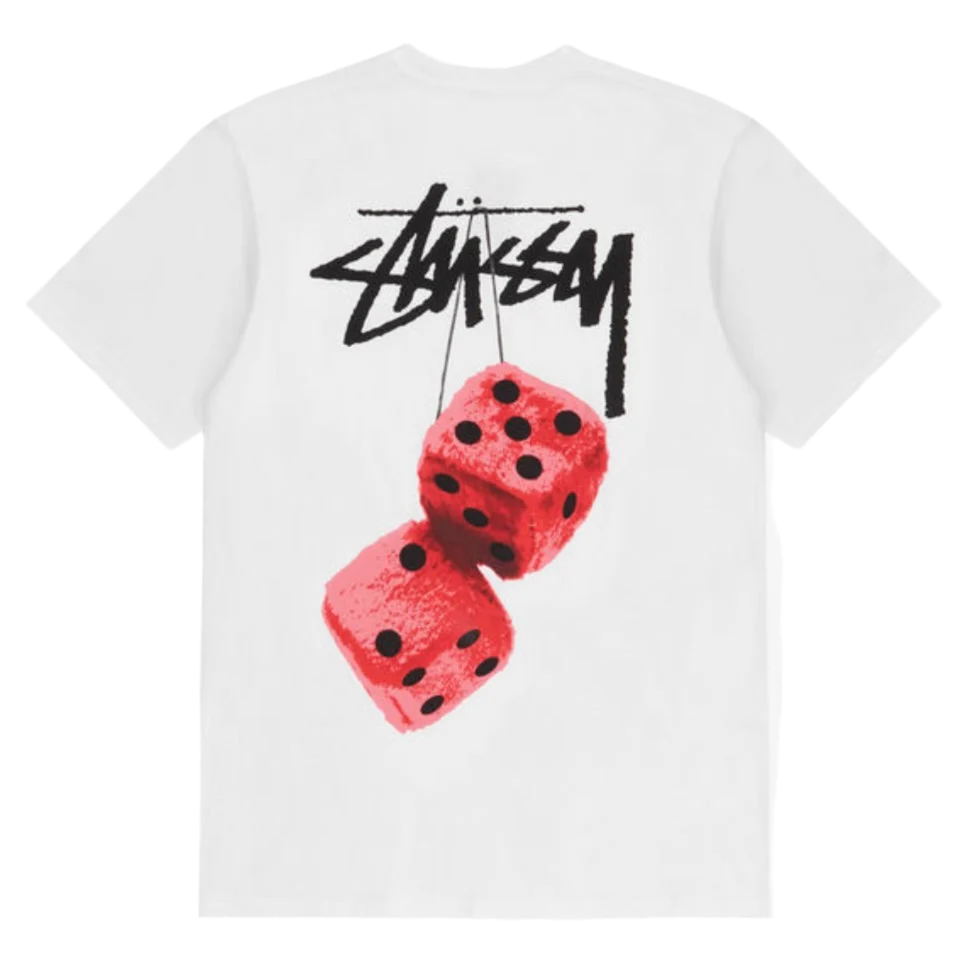 Stussy Fuzzy Dice Tee White