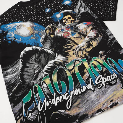 Mixed Emotion Skeleton space black Tshirt