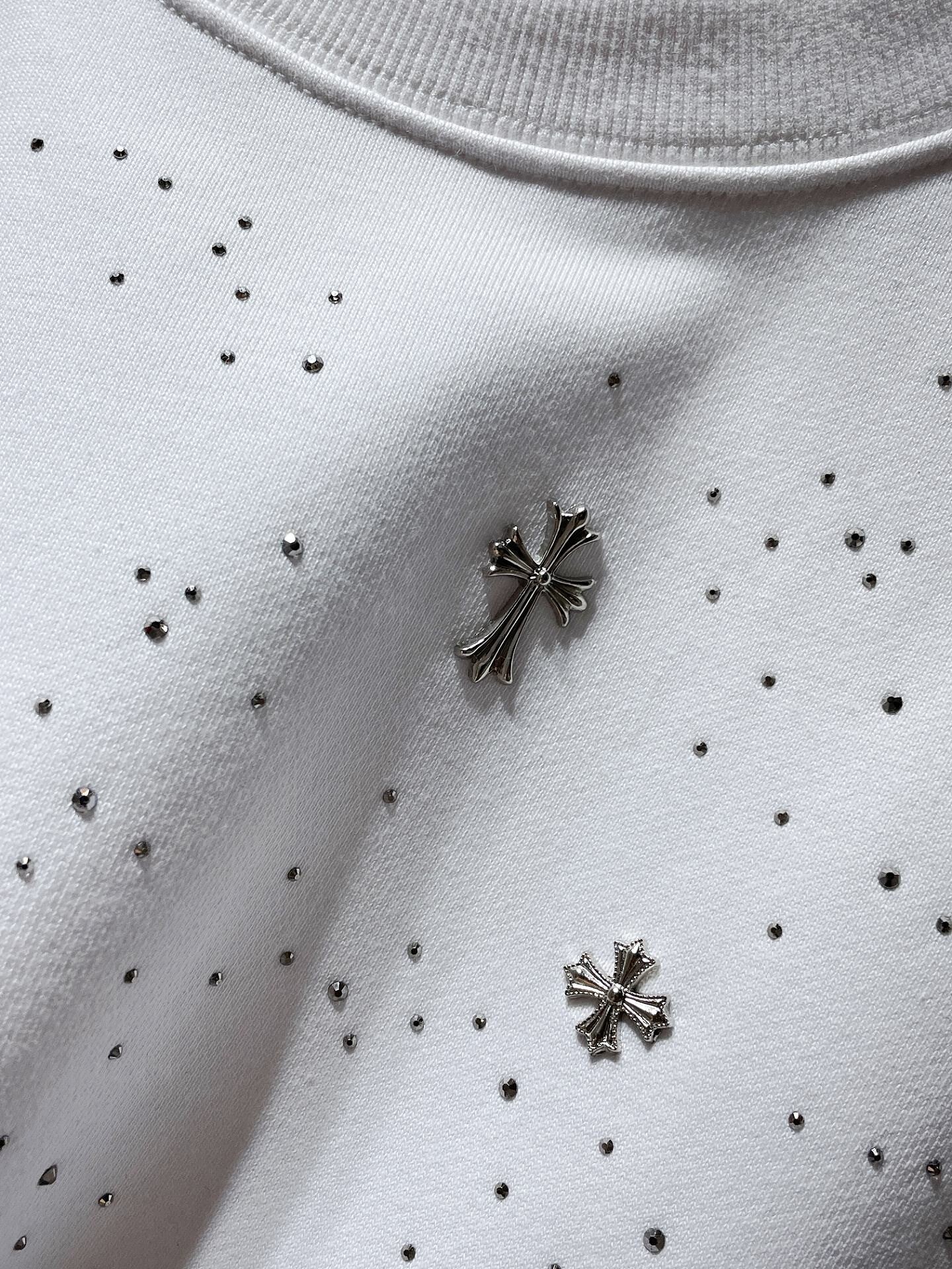 CHROMEHEARTS RHINESTONE MULTI CROSS WHITE