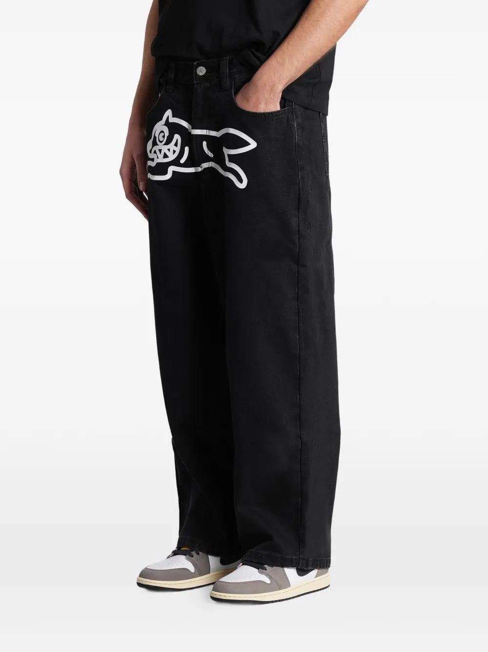 ICECREAM Running Dog Double Scoop Jeans Black/White