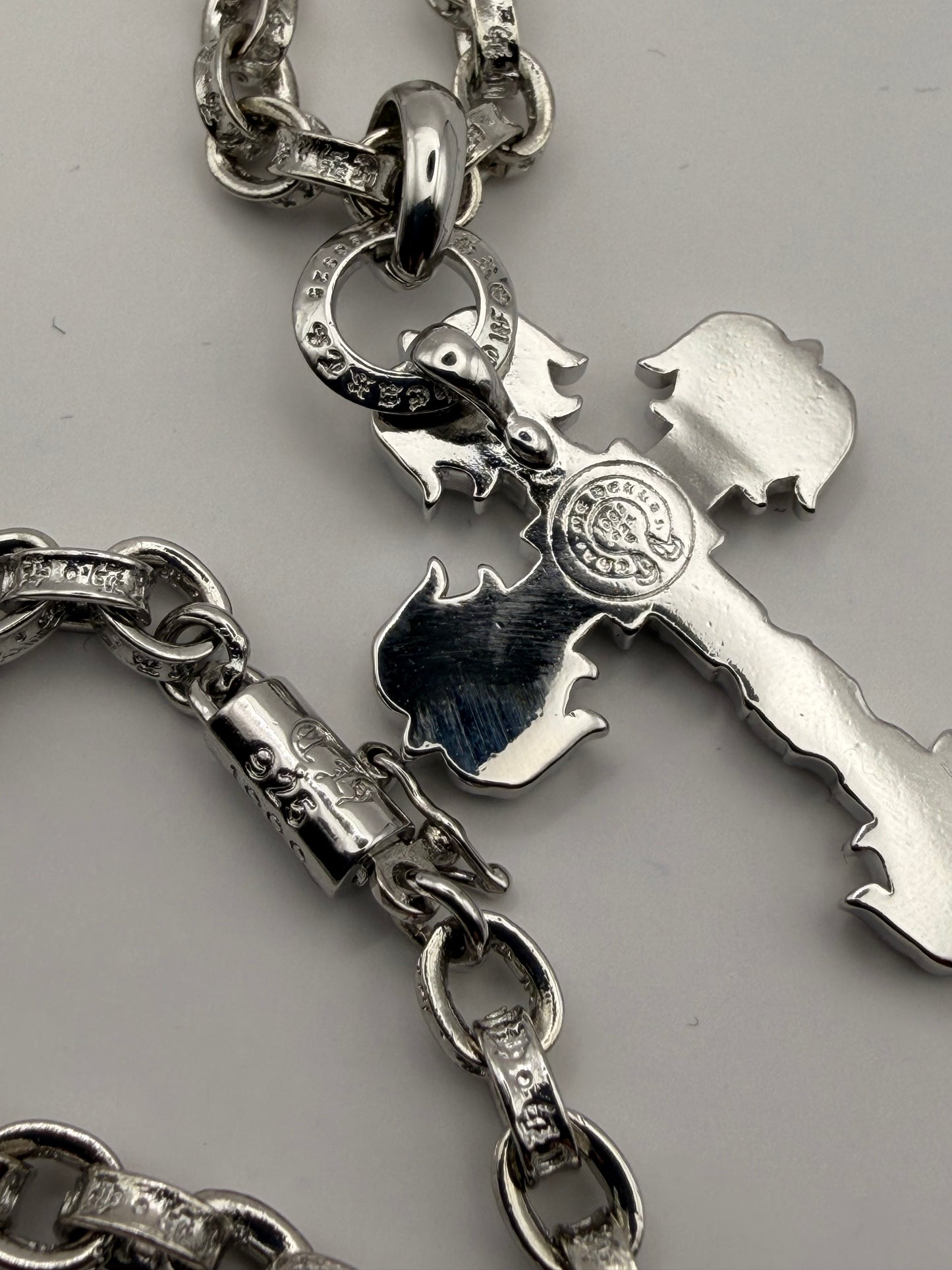 Chromehearts Royal Emerald Cross Chain 60 cm plata 925